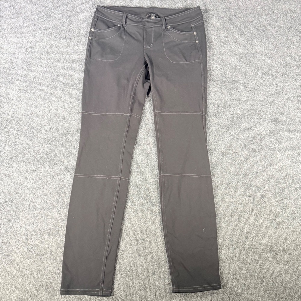 Athleta Dipper Pants Hiking Travel Slim Stretch black Stitch Size M Women